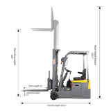 CPD15SE-Li-189  Electric Forklift – 3,300 lbs Capacity, 189" Lift, Lithium Battery