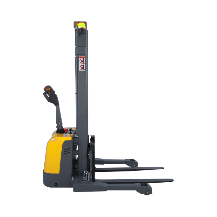 3300lbs 130” Fully Lithium Electric Straddle Pallet Walkie Stacker Adj Forks CTD15R-E-Li-130