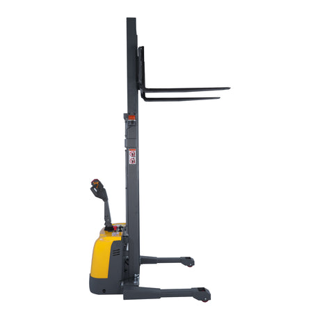 3300 lb Capacity 118" Lift Compact Electric Stacker Adjustable Forks | CTD15R-EN-118