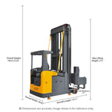 OPD15/315 Very Narrow Aisle Forklift – 3,300 lbs Capacity, 315" Lift, 48V Battery