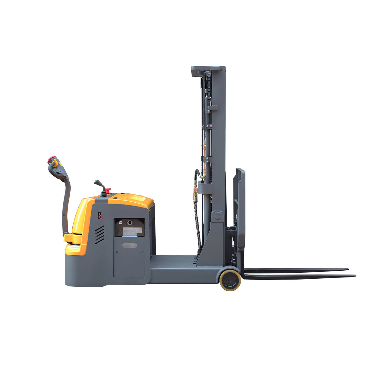 3300 lbs Load 177" Lift High-Capacity Counterbalanced Electric Stacker Adjustable Forks | CPD15W-I77