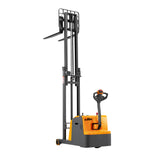 2200 lb Capacity 118" Lift Compact Counterbalanced Electric Stacker Adjustable Forks | CPD10W-118