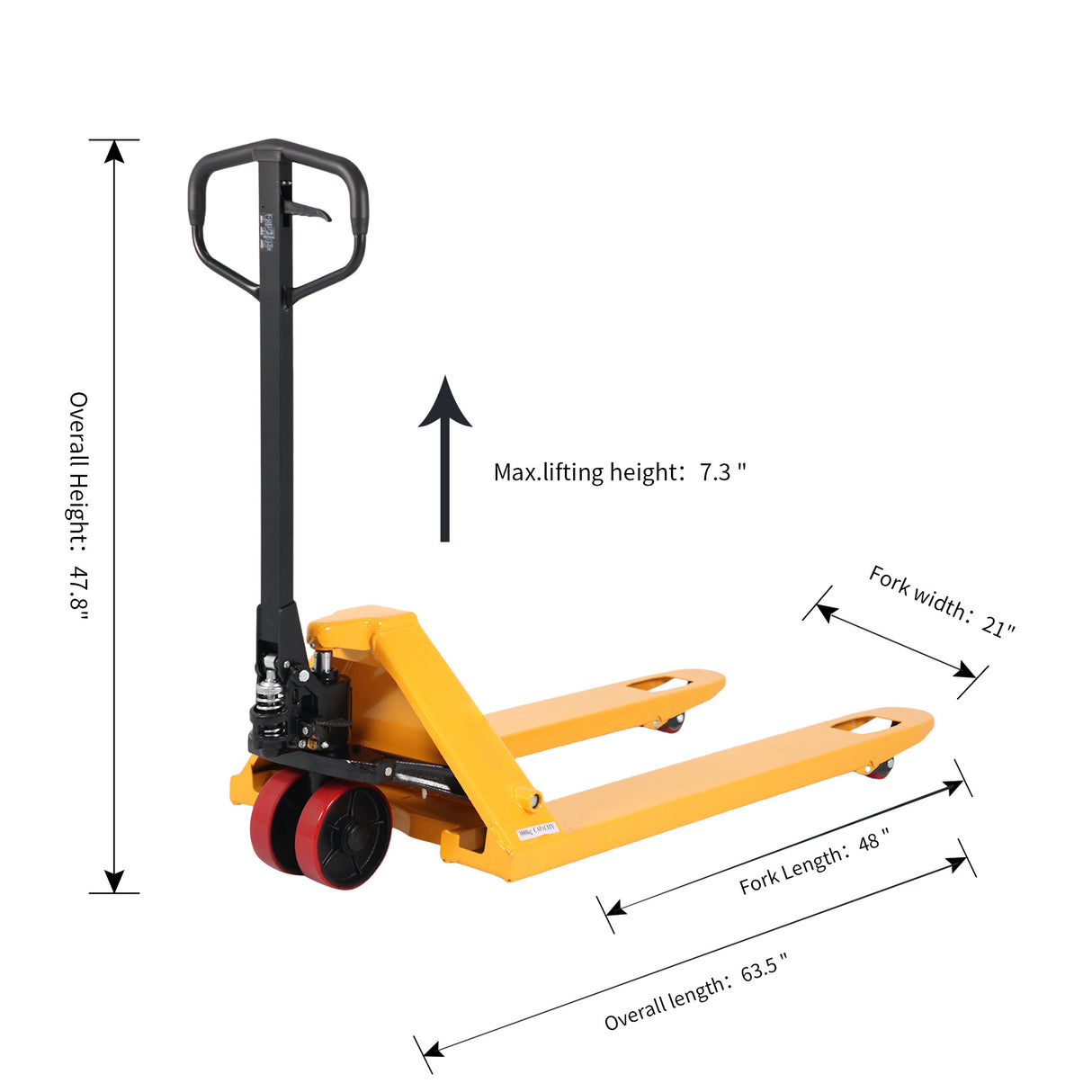 Hydraulic Pallet Jack 5500lbs Capacity 48"Lx21"W Fork | BF-III-1