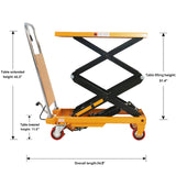 Double Scissor Lift Table 330lbs Cap, 31.4" lifting height SPS150E