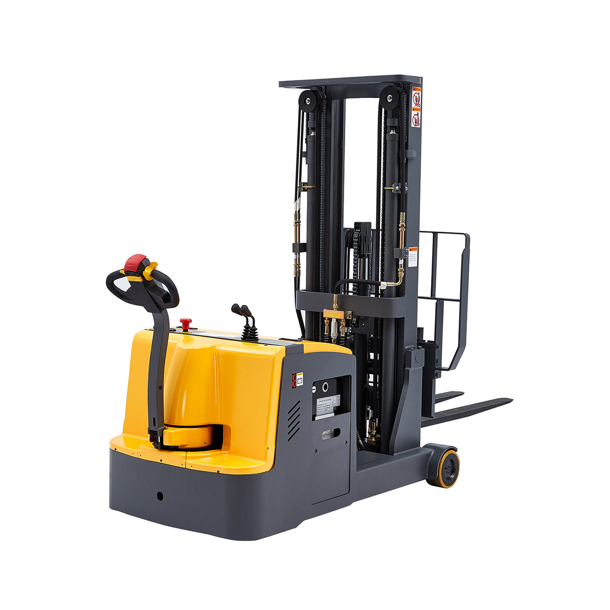 3300 lbs Load 177" Lift High-Capacity Counterbalanced Electric Stacker Adjustable Forks | CPD15W-I77