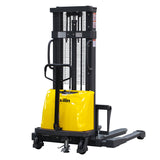 3300lbs 98" Economic Semi Electric Stacker Straddle Legs Adj forks  CTD15BE-98