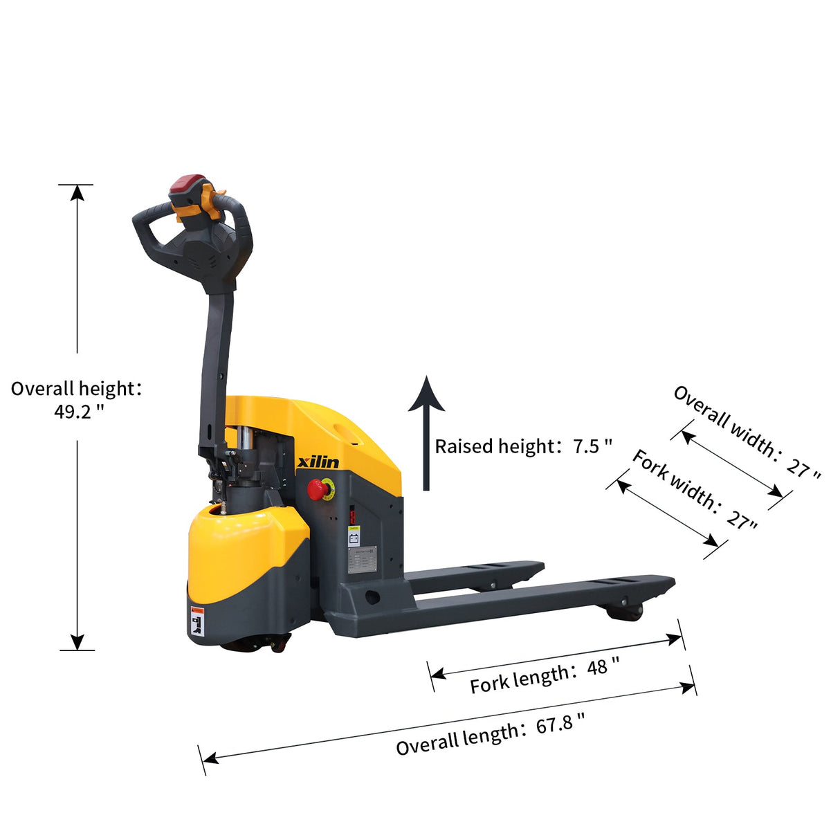 Electric Pallet Jack 3300lbs Capacity 48’Lx27’W Fork CBD15WE-19 - Electric Pallet Jack