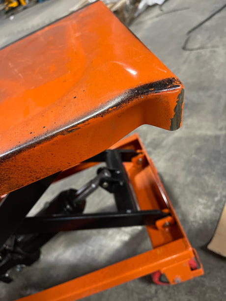 Pre-owned Aged Used SP150E-O Single Scissor Lift Table 330 lbs Cap, 20.2" lifting height-A0000167 Only Pick Up