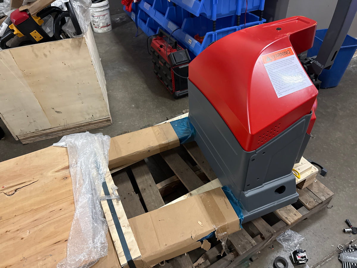 Pre-owned Open Box CBD20WE-19-R 4,400 lb Electric Pallet Jack, GEL Battery Model, 48"x27" Forks-260005844