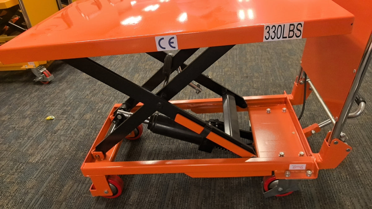 Pre-owned Premium Used SP150E-O Single Scissor Lift Table 330 lbs Cap, 20.2" lifting height-A0000175