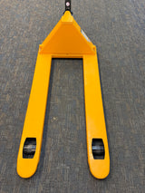 Pre-owned BF-III-2(NYLON) 5,500 lb Hydraulic Pallet Jack – Wide Forks & Nylon Wheels, 48" x 27"