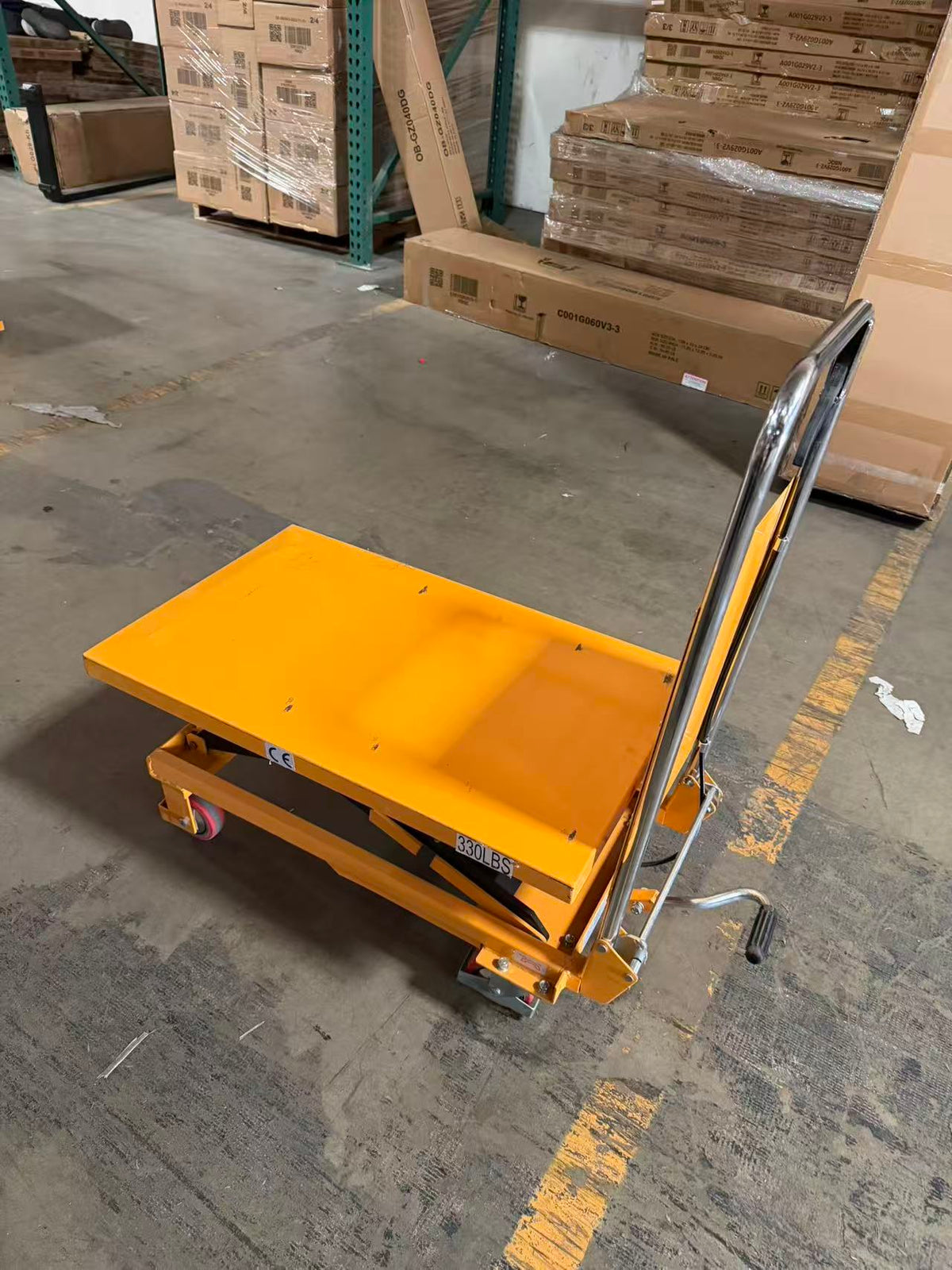 Pre-owned Premium Used SP150E Single Scissor Lift Table 330 lbs Cap, 20.2" lifting height-C16047 Only Pick Up