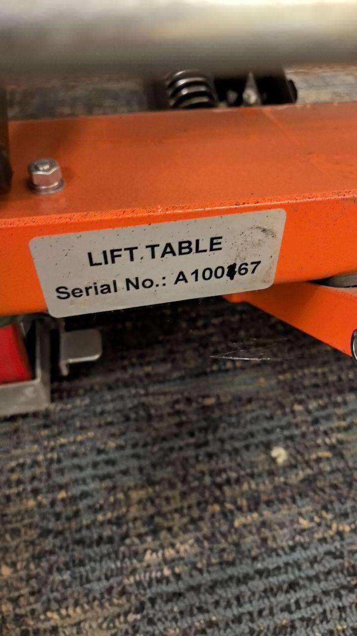 Pre-owned Premium Used SP150-O Single Scissor Lift Table 330 lbs Cap, 20.2" lifting height-A100167