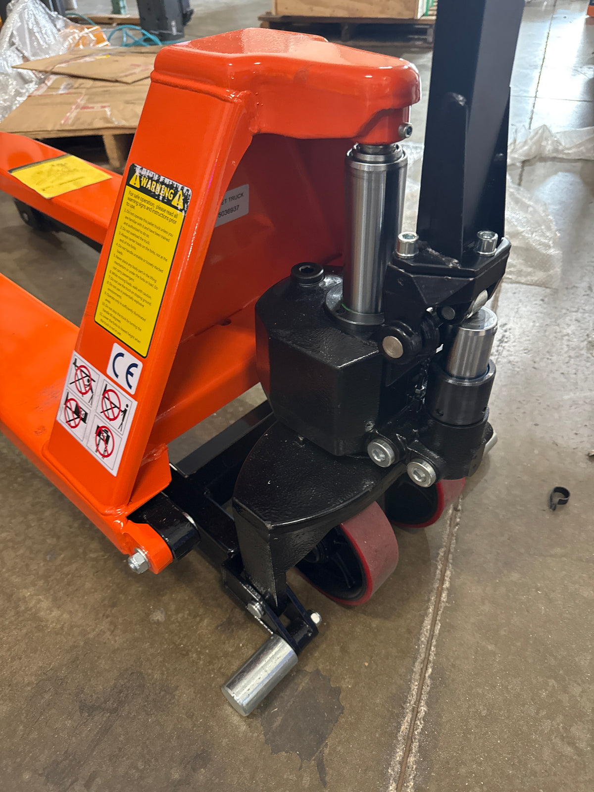 Pre-owned Open Box JF-O 2,200 lb High-Lift Hydraulic Pallet Jack – Narrow Forks, 45" x 21"-5036937