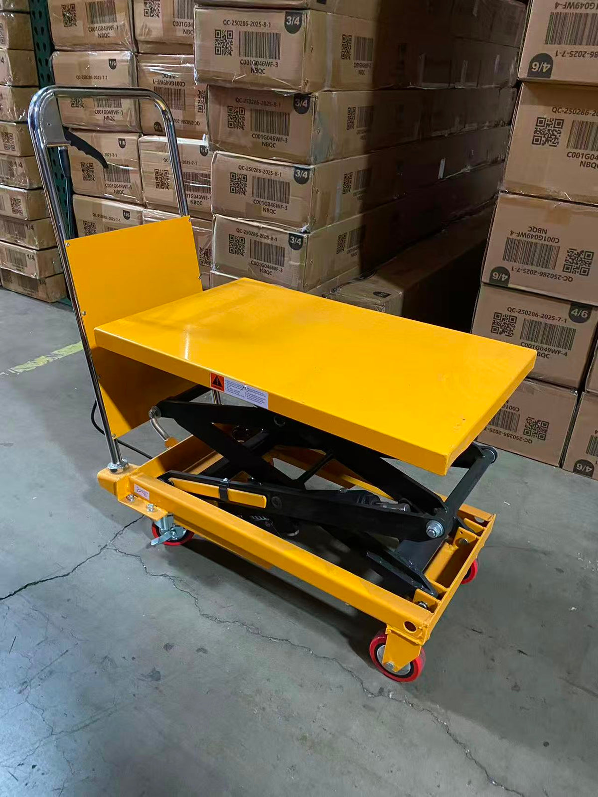 Pre-owned Premium Used SPS150E Double Scissor Lift Table 330 lbs Cap, 31.4" lifting height-C16055 Only Pick Up