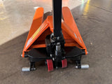 Pre-owned Premium Used JF-685-O 2,200 lb High-Lift Hydraulic Pallet Jack – Wide Forks, 45" x 27"-4677379