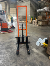 Pre-owned Premium Used SDJA500-O–1100lbs Manual Pallet Stacker 1100 lbs Capacity 63" Lift Fixed Legs-95274057