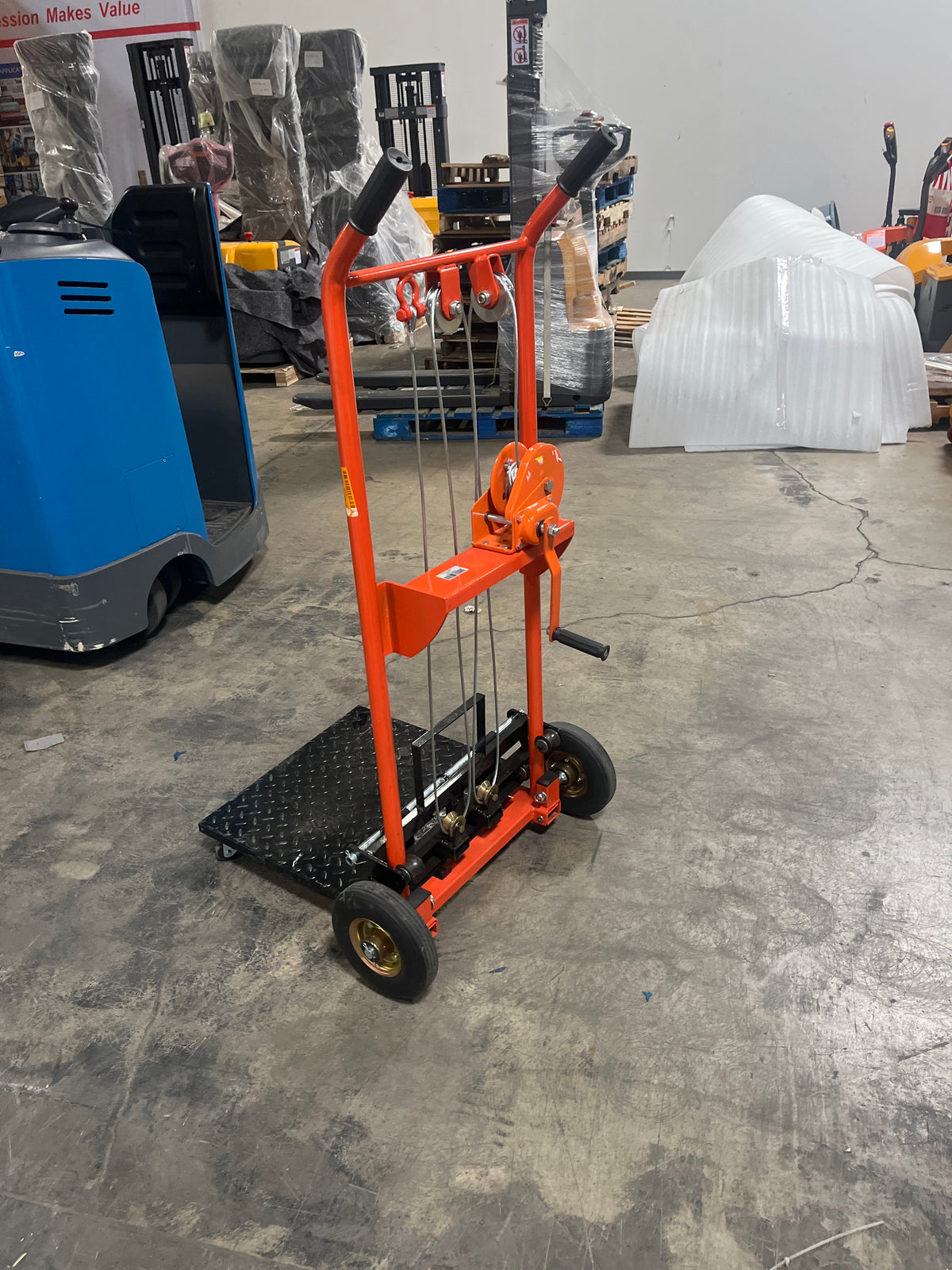 Pre-owned Regular Used HSW440-O–440lbs Manual Pallet Stacker 440 lbs Capacity 35.4" Lift Fixed Legs-250031646 Only Pick Up