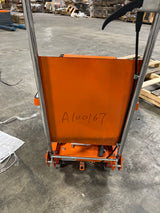 Pre-owned Aged Used SP150E-O Single Scissor Lift Table 330 lbs Cap, 20.2" lifting height-A0000167 Only Pick Up