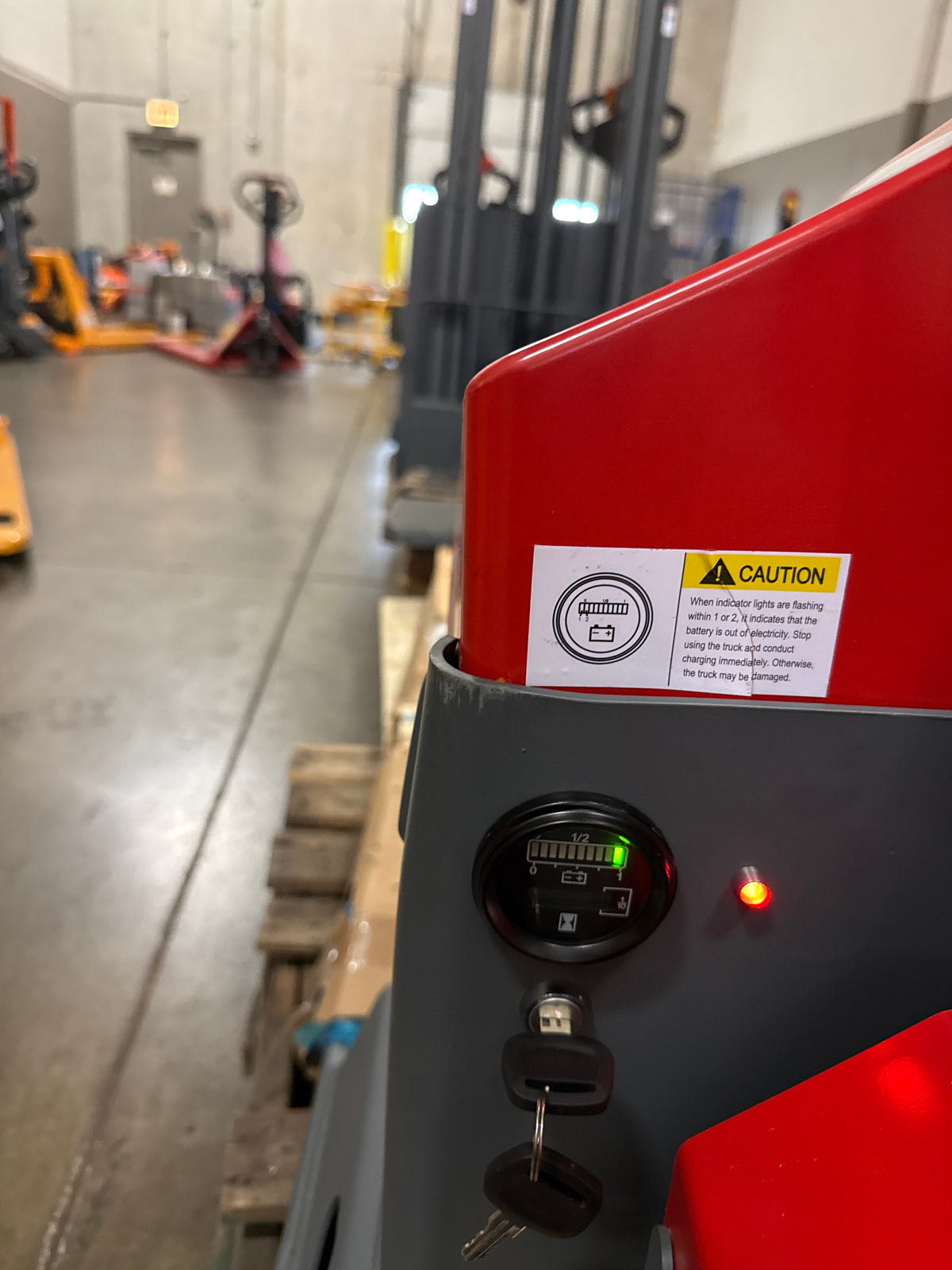 Pre-owned Open Box CBD20WE-19-R 4,400 lb Electric Pallet Jack, GEL Battery Model, 48"x27" Forks-260005844