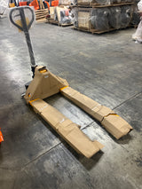 Pre-owned Premium Used JF-685 2,200 lb High-Lift Hydraulic Pallet Jack – Wide Forks, 45" x 27"-250031092
