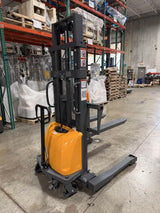 Pre-owned Premium Used CTD15BE-98 – 3,300 lb Semi-Electric Stacker, 98" Lift, Straddle Legs & Adjustable Forks-240863005