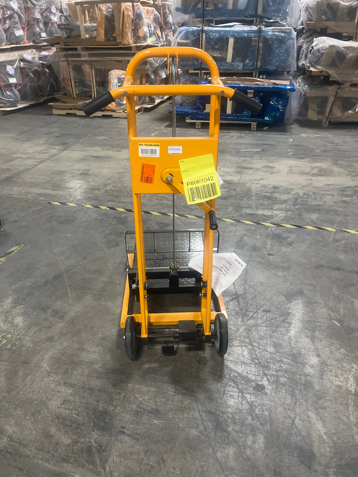 Pre-owned Premium Used HSW500–500lbs Manual Pallet Stacker 500 lbs Capacity 41.4" Lift Fixed Legs-0250032051 Only Pick Up