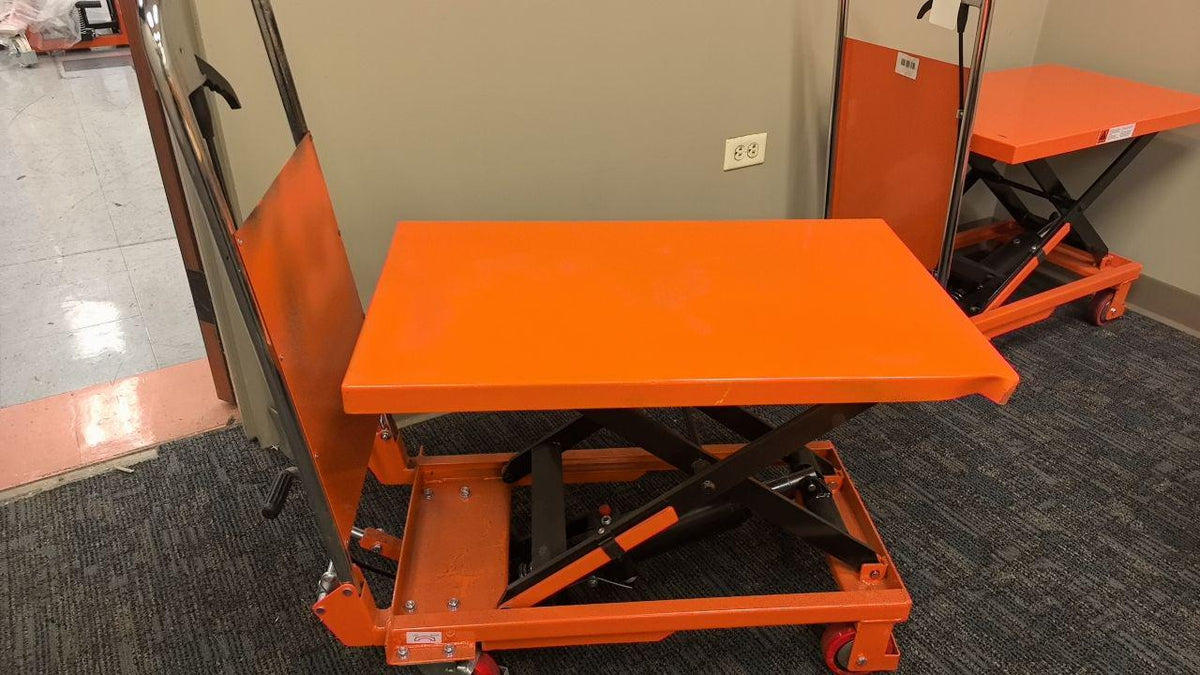 Pre-owned Premium Used SP150-O Single Scissor Lift Table 330 lbs Cap, 20.2" lifting height-A100167