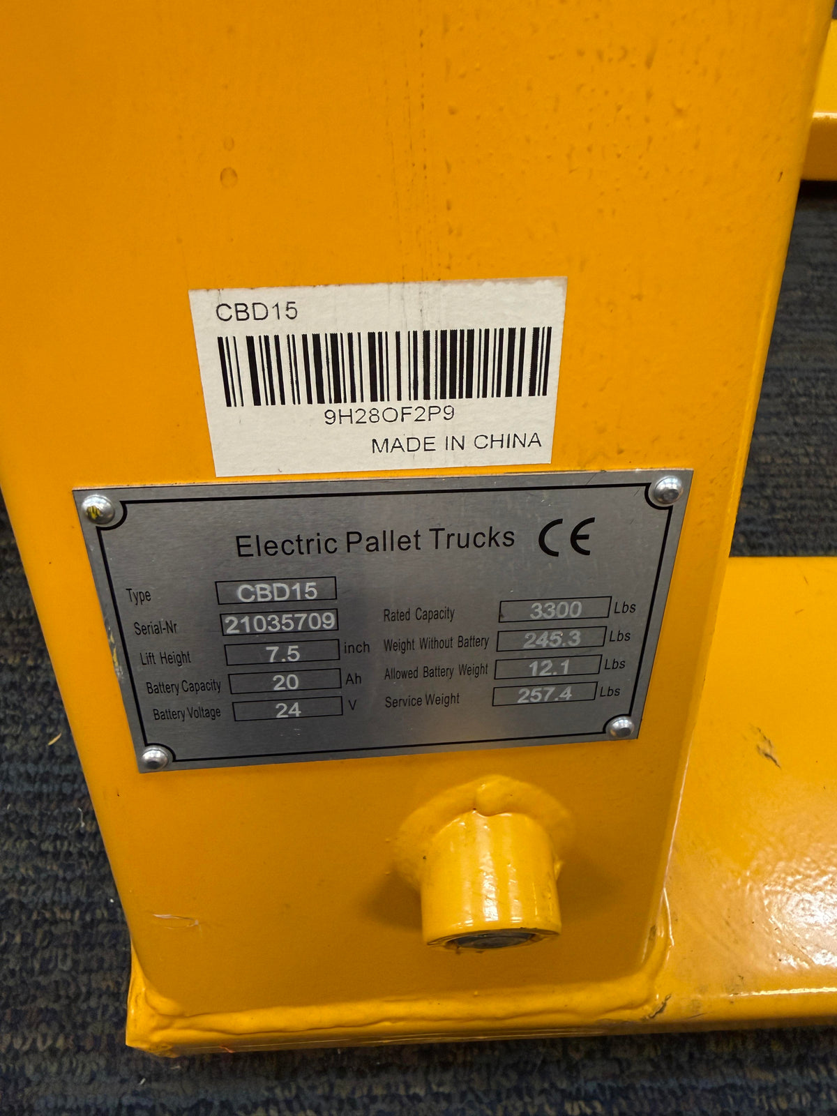 Pre-owned Premium Used CBD15 3,300 lb Electric Pallet Jack, Compact Lithium Model, 48"x27" Forks-21035709