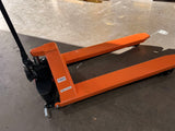 Pre-owned Premium Used JF-685-O 2,200 lb High-Lift Hydraulic Pallet Jack – Wide Forks, 45" x 27"-4677379