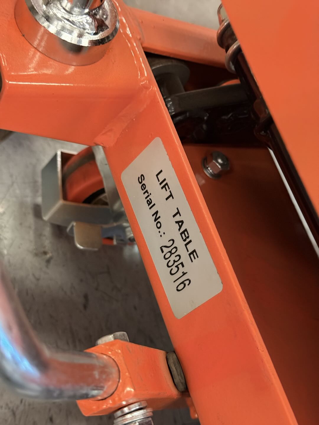 Pre-owned Aged Used SPS150-O Double Scissor Lift Table 330 lbs Cap, 43.3" lifting height-283516 Only Pick UP
