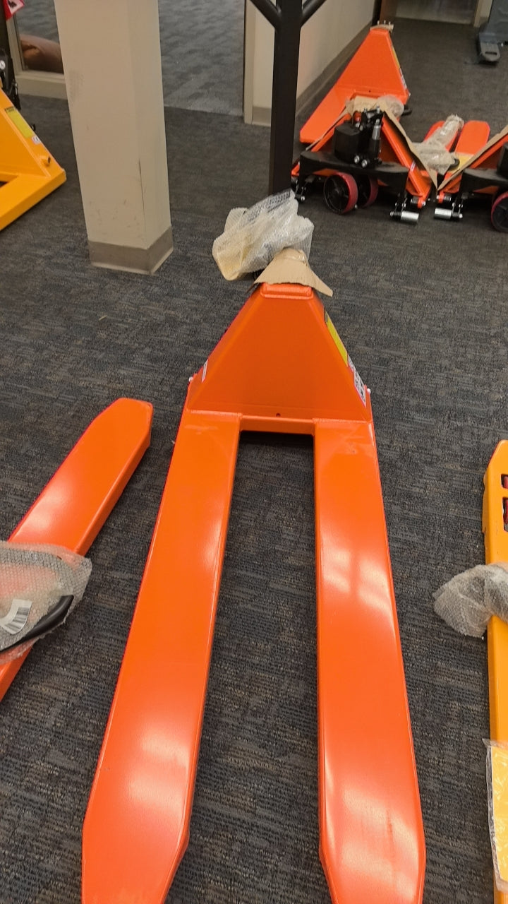 Pre-owned Premium Used JF-O 2,200 lb High-Lift Hydraulic Pallet Jack – Narrow Forks, 45" x 21"-4759408