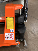 Pre-owned Premium Used JF-685-O 2,200 lb High-Lift Hydraulic Pallet Jack – Wide Forks, 45" x 27"-4677379