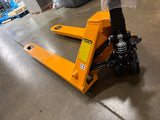 Pre-owned BF-III-2(NYLON) 5,500 lb Hydraulic Pallet Jack – Wide Forks & Nylon Wheels, 48" x 27"