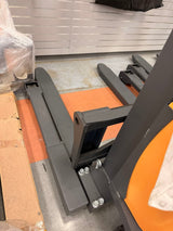 Pre-owned Premium Used CTD10B-III-118–2,200 lb Semi-Electric Stacker, 118" Lift, Straddle Legs & Adjustable Forks-20090443
