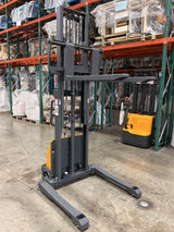 Pre-owned Premium Used CTD15BE-98 – 3,300 lb Semi-Electric Stacker, 98" Lift, Straddle Legs & Adjustable Forks-240863005