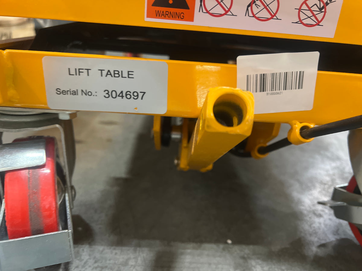 Pre-owned Premium Used SP150E Single Scissor Lift Table 330 lbs Cap, 20.2" lifting height-B10000621 Only Pick Up