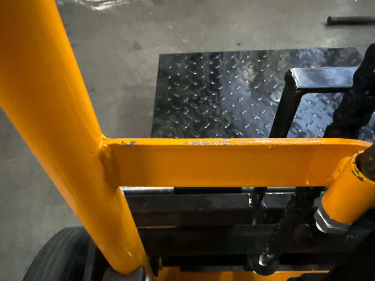 Pre-owned Regular Used HSP440–440lbs Manual Pallet Stacker 440 lbs Capacity 35.8" Lift Fixed Legs-250031541 Only Pick Up