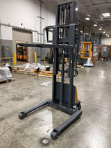 Pre-owned Premium Used CTD15BE-98 – 3,300 lb Semi-Electric Stacker, 98" Lift, Straddle Legs & Adjustable Forks-240863005