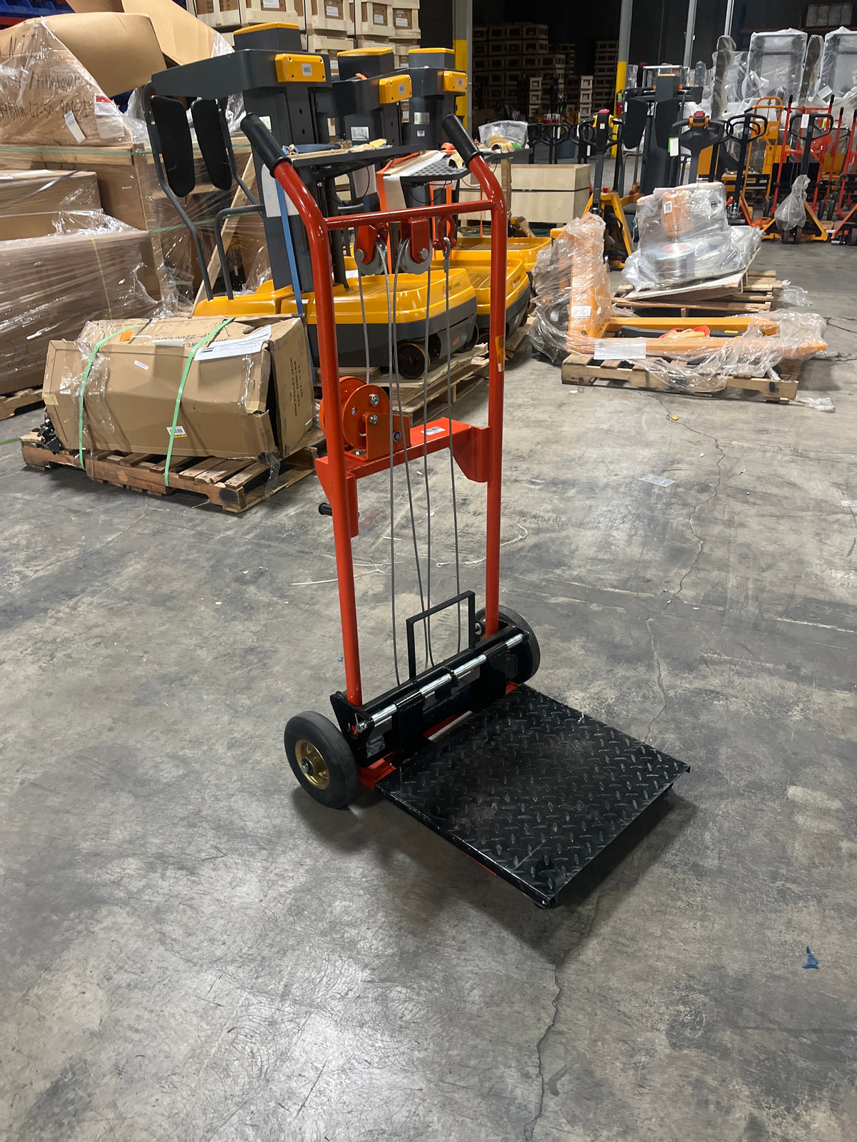 Pre-owned Regular Used HSW440-O–440lbs Manual Pallet Stacker 440 lbs Capacity 35.4" Lift Fixed Legs-250031646 Only Pick Up