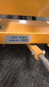 Pre-owned Premium Used SPS150E Double Scissor Lift Table 330lbs Cap, 31.4" lifting height SPS150E-236325 Only Pick-Up