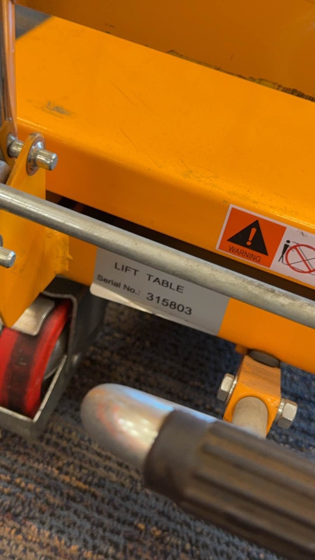 Pre-owned Premium Used SP150E Single Scissor Lift Table 330lbs Cap, 29" lifting height-315803 Only Pick-Up