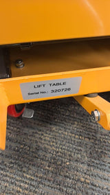 Pre-owned Premium Used SPS150E Double Scissor Lift Table 330lbs Cap, 31.4" lifting height SPS150E-320726 Only Pick-Up
