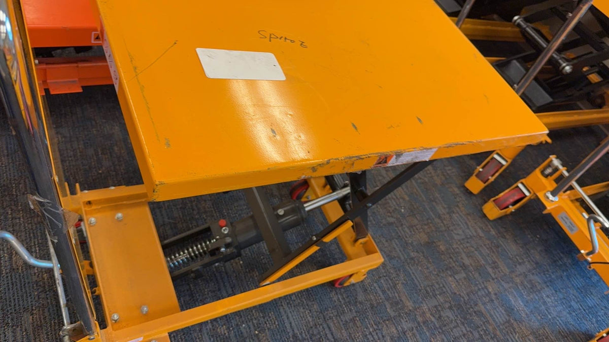 Pre-owned Premium Used SP150E Single Scissor Lift Table 330lbs Cap, 29" lifting height-315803 Only Pick-Up