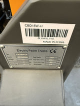 Pre-owned Regular Used CBD15W-LIX-48x27 – 3,300 lb Electric Pallet Jack, Lithium Battery, 48"x27" Forks-20092892