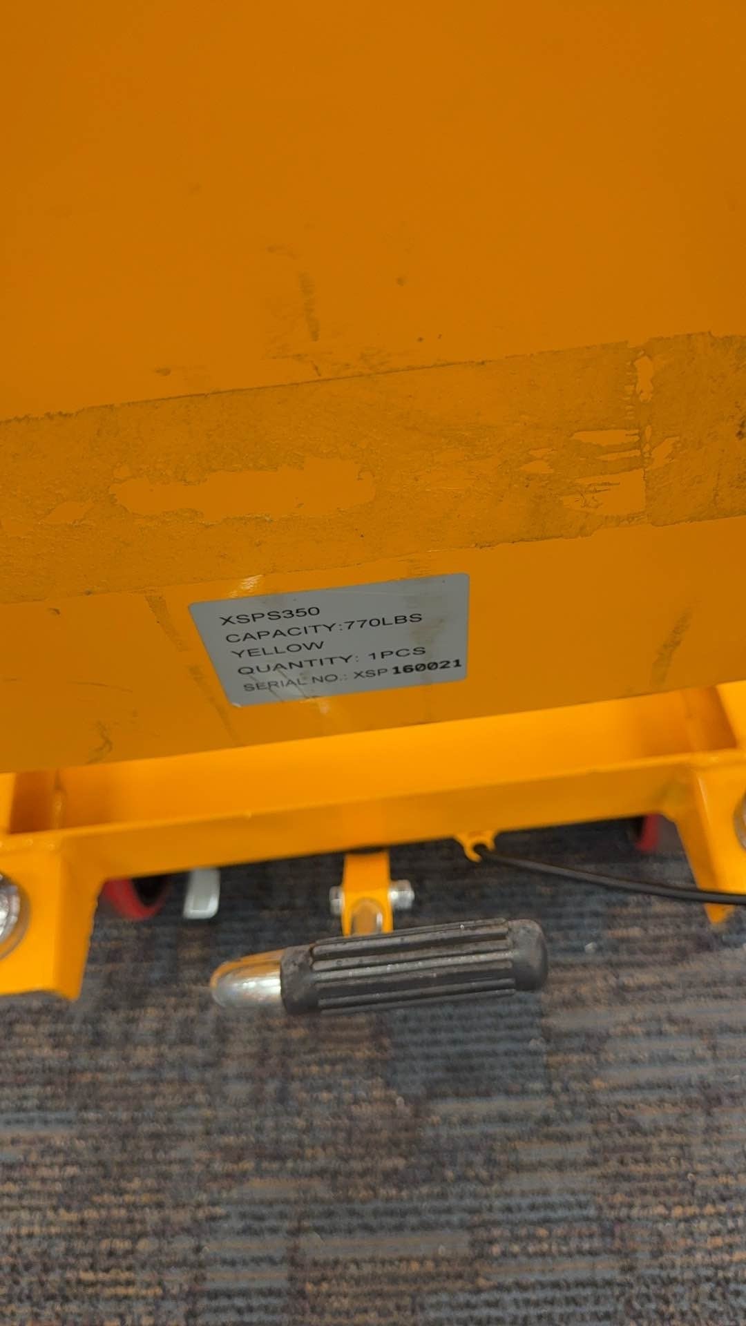 Pre-owned Regular Used SPS350 Double Scissor Lift Table 770 lbs Cap, 37.4" lifting height-160021