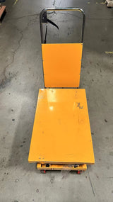 Pre-owned Aged Used SPS150E Double Scissor Lift Table 330lbs Cap, 31.4" lifting height SPS150E-240702456Only Pick-Up