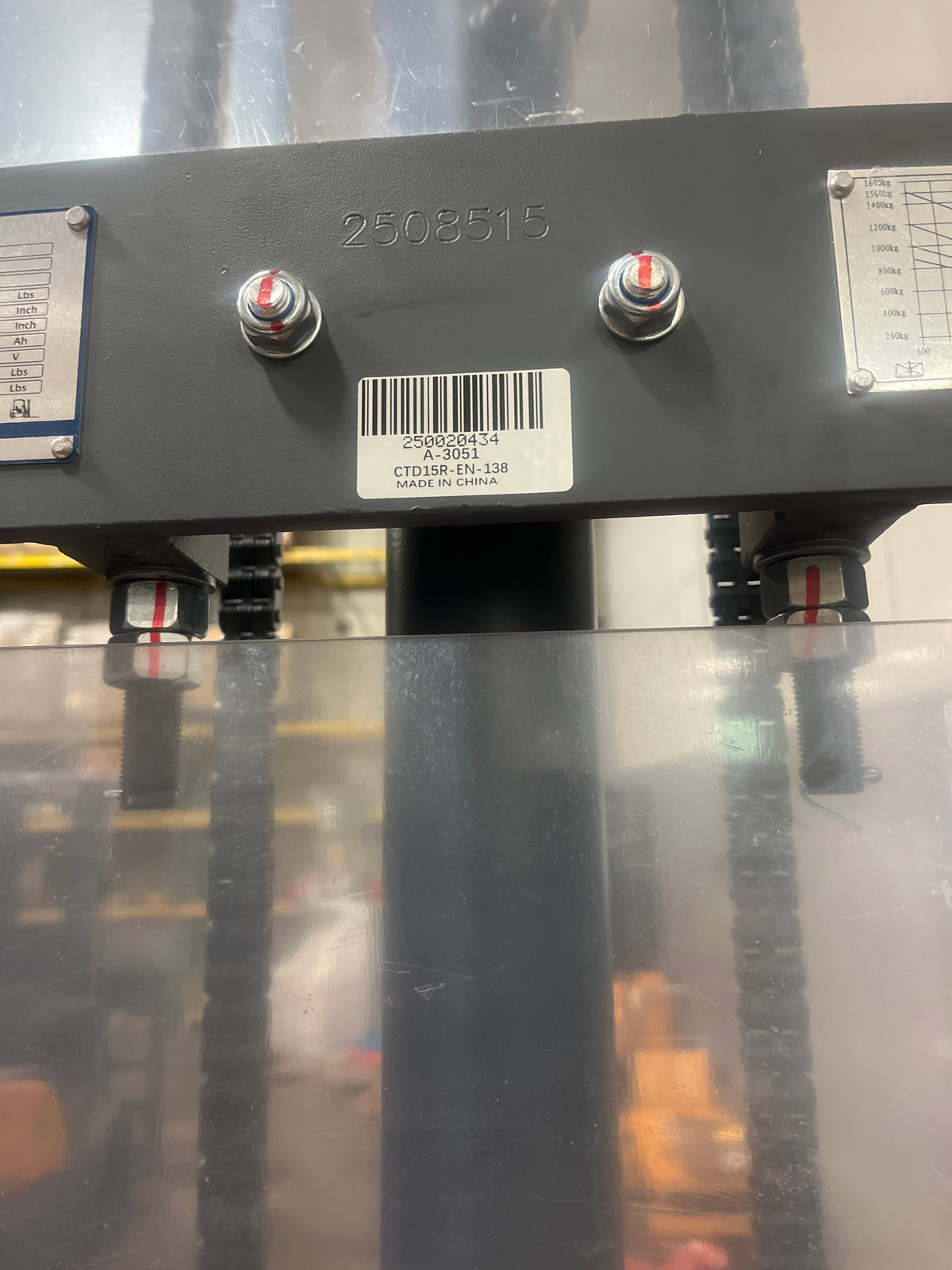 Pre-owned Open Box CTD15R-EN-138-3,300 lb Capacity 138" Lift Compact Electric Stacker Adjustable Forks-250020434