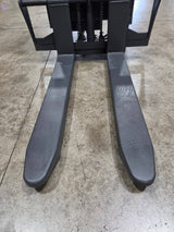 Pre-owned Regular Used CDD10B-III-63–2,200 lb Semi-Electric Stacker, 63" Lift, Fixed Legs & Adjustable Forks-20070650