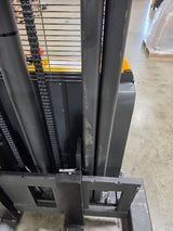 Pre-owned Premium Used CTD15R-E-118 – 3,300 lb Electric Stacker, 118" Lift, Straddle Legs, Adjustable Forks-21110322